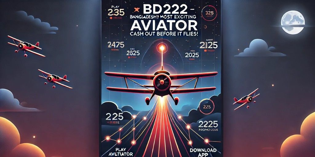 BD222 Aviator app banner with smartphone screen and bonus offer